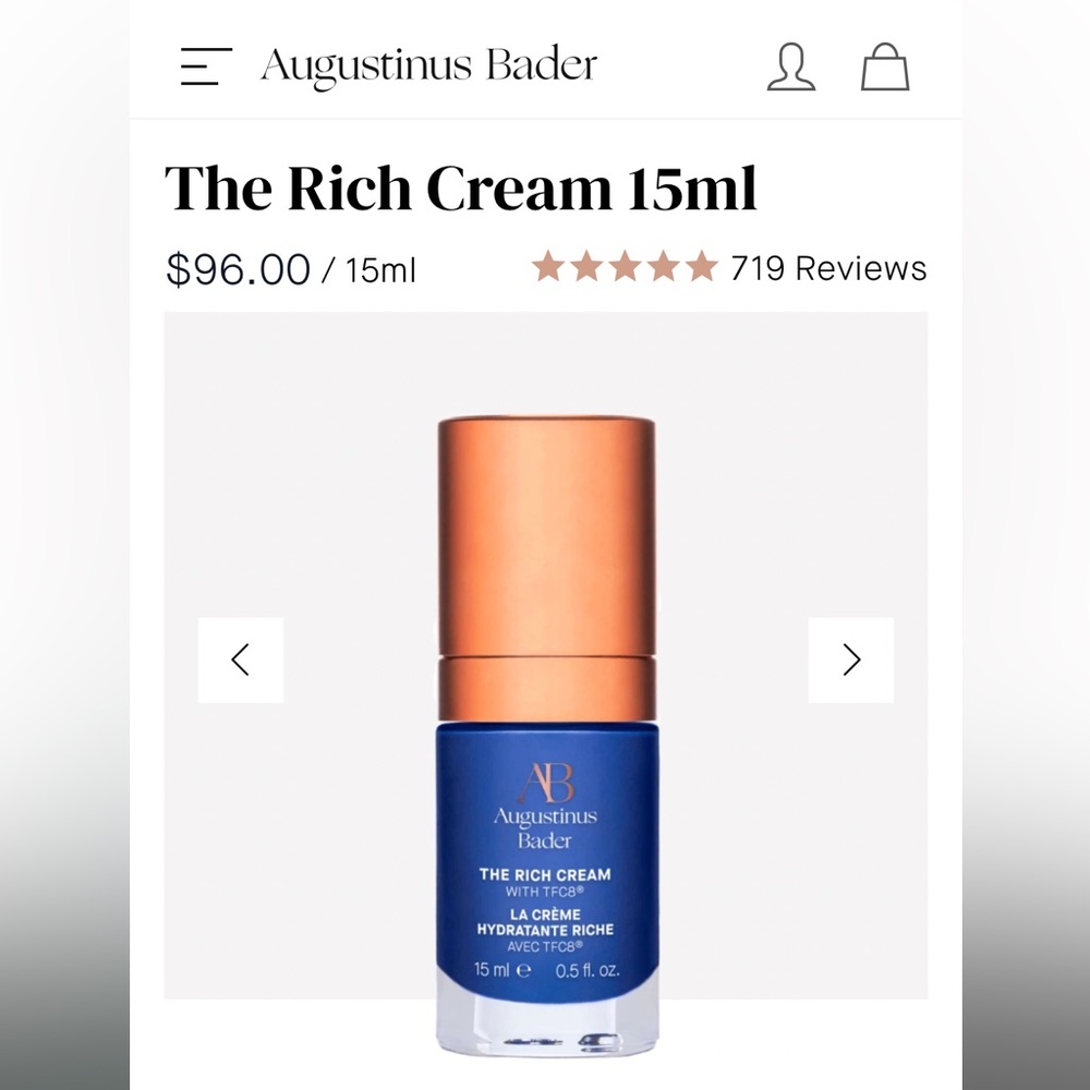 Brand new Augustinus Bader The Rich Cream 0.5floz